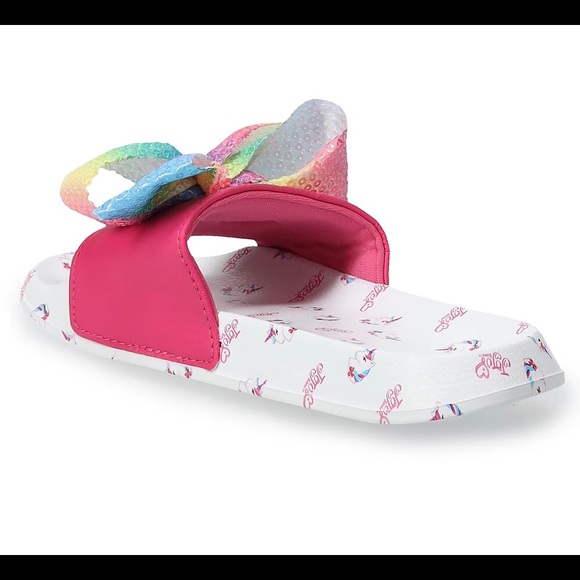 JoJo Siwa Glitter Bow Pink-Multicolor Slide Sandals Girls Kids - Picture 3 of 12